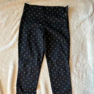 Old Navy Size 0 Black + White Polka Dot Straight-Leg Pants